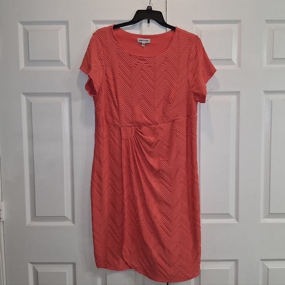 Shelby & Palmer Elegant Coral Short Sleeve Textured Women's Dress Size 20W NWOT - Picture 1 of 6